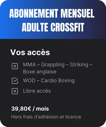 abonnement mensuel adulte crossfit
