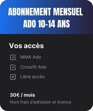 abonnement mensuel pré ado crossfit
