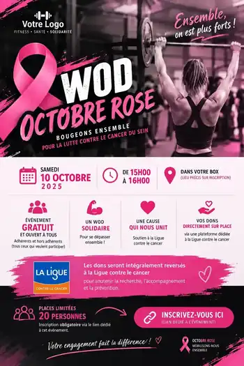 Visuel d’entraînement pour le WOD Octobre Rose MyCrossBox
